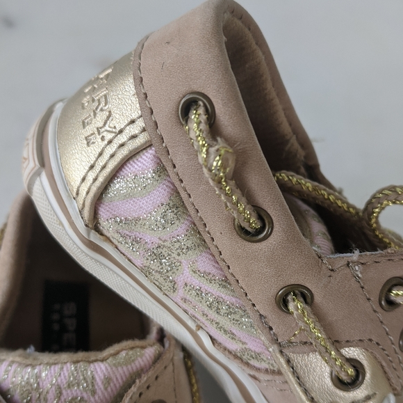 Sperry Baby Girls 2M Pink Tan Bluefish Crib Shoes - Picture 12 of 12